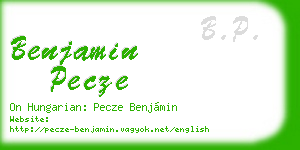 benjamin pecze business card